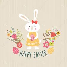 Everyone waits for easter with lots of planning in their minds so as per. Cute Happy Easter Template With Eggs Flowers Girl Rabbit Bunny Royalty Free Cliparts Vectors And Stock Illustration Image 116736767