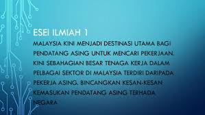 Hasil kajian mendapati faktor ekonomi memainkan peranan penting terhadap kemasukan buruh asing indonesia selain y=β0 + β1(p) + β2(kdnk) + µ. Ppt Esei Ilmiah 2 Nazira Ibrahim Academia Edu