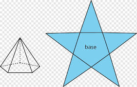 A geometric solid that is composed of flat surfaces. Star Triangle Pentagonal Pyramid Net Pentagonal Prism Polygon Johnson Solid Surface Area Triangle Pentagonal Pyramid Net Png Pngwing