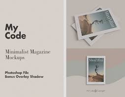 Free Minimalist Magazine Mockups On Behance In 2020 Magazine Mockup Magazine Mockup Psd Design Mockup Free