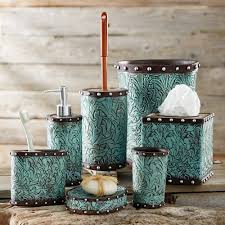 See more ideas about turquoise bathroom, bathroom decor, bathroom inspiration. Tooled Turquoise Flowers Bath Accessories