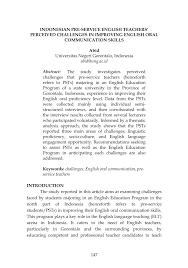 If you want to learn ibu negeri in english, you will find the translation here, along with other translations from malay to english. Pdf Indonesian Pre Service English Teachers Perceived Challenges In Improving English Oral Communication Skills