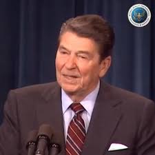 President Reagan, speaking to an audience of reporters, tells one of his  favorite jokes about ne...