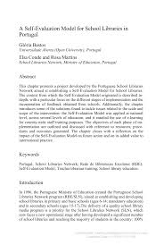 PDF) A Self-Evaluation Model for School Libraries in Portugal