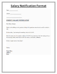 Salary Notification Format Salary Increase Salary Job Letter