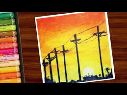 We can also do adorable animal watercolor paintings. Easy Oil Pastel Drawing For Beginners Painting Street Light In Sunset Sas Creations Painting With Oil Paints