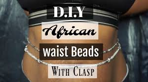 Diy African Waist Beads Tutorial With A Clasp No Elastic Youtube Waist Beads African Beading Tutorials Body Jewelry Diy