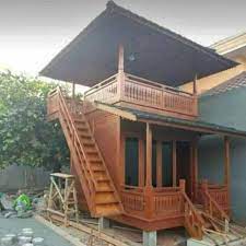 Rumah panggung, cottage, bungalow, dan gazebo. Jual Rumah Kayu Rumah Panggung Dua Lantai Kab Jepara Rumah Kayu Gazebo Tokopedia