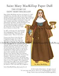 Saint Mary Mackillop Paper Doll Color And Bnw Etsy Paper Dolls Dolls Catholic Coloring