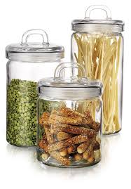 Kitchen canisters are usually something that you don't really pay much attention to before purchasing because you think they're just there to store a bunch of. Elegant Home Loop Canister Set Of Set Of 3 Clear Glass Round With Air Tight Lids For Bathroom Or Kitchen Food Storage Containers Buy Online In Antigua And Barbuda At Antigua Desertcart Com