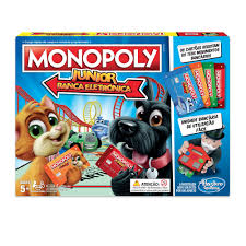 ¡cuidado porque éstas pueden aumentar o disminuir su valor dependiendo los eventos que suceden durante el juego! Monopoly Banco Electronico Junior Hasbro Sears