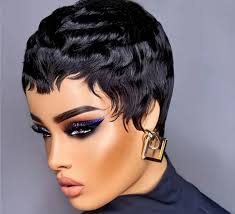 Human Hair Pixie Wig] Real Human Hair 4-Inch Straight Pixie Wig for Women