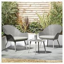 Tesco San Marino Curve 3 Piece Garden Bistro Set Patio Decor Bistro Set Wrought Iron Patio Furniture