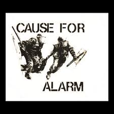 Cause For Alarm - White - Button