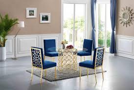 Make mealtimes more inviting with comfortable and. Buy Meridian Opal 737 Dining Side Chair 2 Pcs In Blue Velvet Online