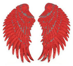 Teufel Flugel Rot Pailletten Applikation Patch03a Applikationen Rot Schwarz Pailletten