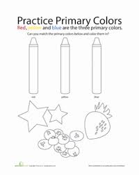 Practice The Primary Colors Worksheet Education Com Color Worksheets Primary Colors Kindergarten Colors