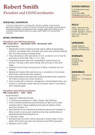 Like it says, this resume section is simply for your contact details so that the company or potential employer can get in touch with you to schedule. President And Ceo Resume Samples Qwikresume