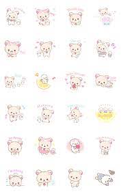 Rilakkuma Korilakkuma S Vacation Line Sticker Gif Png Pack Animated Transparent No Background Whatsapp Stic Cute Stickers Kawaii Stickers Mini Drawings