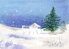 Winter scene in cold night with snow. Snowy Winter Scene Digital Art By Arline Wagner