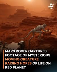 In an unbelievable and jaw-dropping discovery, a Mars rover has captured  footage that seems to show a living creature moving across the Red Planet.  The footage shows a strange figure slowly traversing