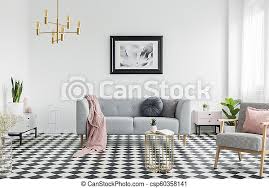 Bedroom color schemes bedroom colors colourful bedroom bedroom ideas purple bedrooms grey living room ideas colour palettes color schemes with gray purple gray bedroom bedroom colour palette these colours form the basis of the colour board. Pink Blanket And Pillows On Grey Couch In White Living Room Interior With Poster And Armchair Real Photo Canstock