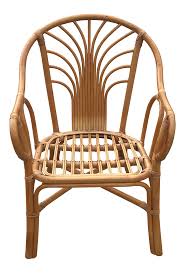 The base was made out of a black lacquered wire steel base with. Vintage Mid Century Rattan Bentwood Chair Chairish