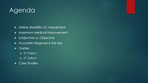 Agenda Define Disability Vs Impairment Maximum Medical