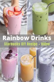 How to make starbucks's mango dragonfruit refresher at home. Starbucks Rainbow Drinks Pink Purple Orange Green And Blue Drink