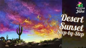 Our kids' desert sunset paintings turned out fantastic! Desert Sunset Step By Step Painting On Canvas For Beginners Youtube