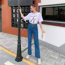 Distressed vintage boyfriend jeans/hipster jeans/all sizes/grunge jeans/boho/vintage jeans/womens jeans. Women Jeans Denim Palazo Baggy Straight Cut Pants Highwaist Seluar Panjang White Jeans Woman Loose Shopee Malaysia