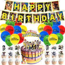 The words 'party' and 'fun' are interlinked and neither is complete without the other. Buy My Hero Academia Birthday Party Supplies Birthday Flag Cake Inserts Theme Party Favors Banner Cake Toppers Gift Set Anime Party Decorations Online In Turkey B08njp8qh3