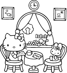 And printable hello kitty coloring pages present her in many lifetime scenes and interesting adventures followed by children all over the world. Free Printable Hello Kitty Coloring Pages For Kids
