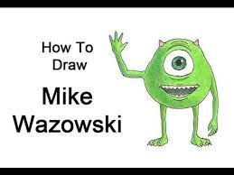 How To Draw Mike Wazowski Monsters Inc Drawings Monsters Inc Characters Disney Drawings Drawing tutorials of mike wazowski.