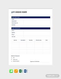 Free Gift Order Form Template Pdf Word Doc Excel Apple Mac Pages Apple Mac Numbers Order Form Template Word Doc Templates