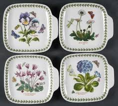 Portmeirion Botanic Garden Set Of 4 Square Canape Dishes Designs 36 39 48 49 Fine China Dinnerw Portmeirion Pottery Boho Eclectic Decor Fine China Dinnerware
