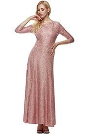 angvns women lace 2 3 sleeve bridesmaid homecoming gown dress size x large pink