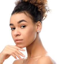 10K White Gold 1/2 Carat Diamond 3 Stone Trio Heart Stud Earrings For Sale  at 1stDibs