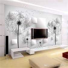 Custom Large Murals White Abstract Painting Wallpapers 3d Stereoscopic Wall Paper For Living Room Bedroom Wall Art Home Decor From Fumei150716 21 36 Dhgate Wall Painting Living Room Living Room Tv
