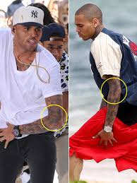 Here are some of the funniest celebrity inspired chris brown neck tattoo's circling the internet. Chris Brown S Tattoo Removed He Erases Karrueche Tran From His Arm For Rihanna Hollywood Life