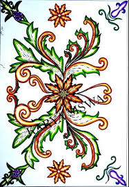 Simpel mudah15 contoh gambar sketsa batik terindah. Gambar Batik Bunga Berwarna