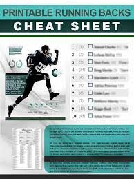 A Printable Single Page Running Backs Cheat Sheet For Your Fantasy Football Draft Fantasy Football Cheat Sheet Fantasy Football Fantasy Football Draft Party