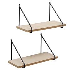 Rilostore 2 Stuck Wandregal Holz Metall Bucherregal Wandregale Braun Natur Schwarz Eisenregal Holzregal Deko Re Wandregal Holz Wandregal Bucherregal Aus Metall