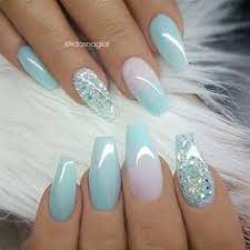 Cute acrylic nails acrylic nail designs cute nails glitter nail art. 92 Baby Blue Nails Ideas In 2021 Nails Blue Nails Nail Designs