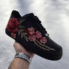 Custom Black Nike Air Forces Image Of Dark Rose Custom Nike Shoes Custom Shoes Sneakers Nike Air Max