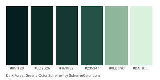 Dark Forest Greens Color Scheme Green Schemecolor Com