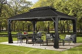 Patio Sun Shelter Pool Furniture Gazebo 12 X 20 Ft Hardtop Steel Roof Garden Set Hardtop Gazebo Patio Gazebo Pergola Patio