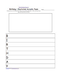 Students will combine the head of one picture into another picture with a different body. Illustrated Acrostic Poem Worksheets Worksheet Printout Enchantedlearning Com