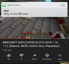(it's a little hard to time but once you get it, its ez pz) W Messages Dad Minecraft Duplication Glitch 2019 1 14 V 1 12 Bedrock Mcpe Switch Xbox Playstation 7 4k Views
