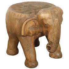 Elephant Stool Hand Carved Wood Elephant Carving Hand Carved Wood Elephant